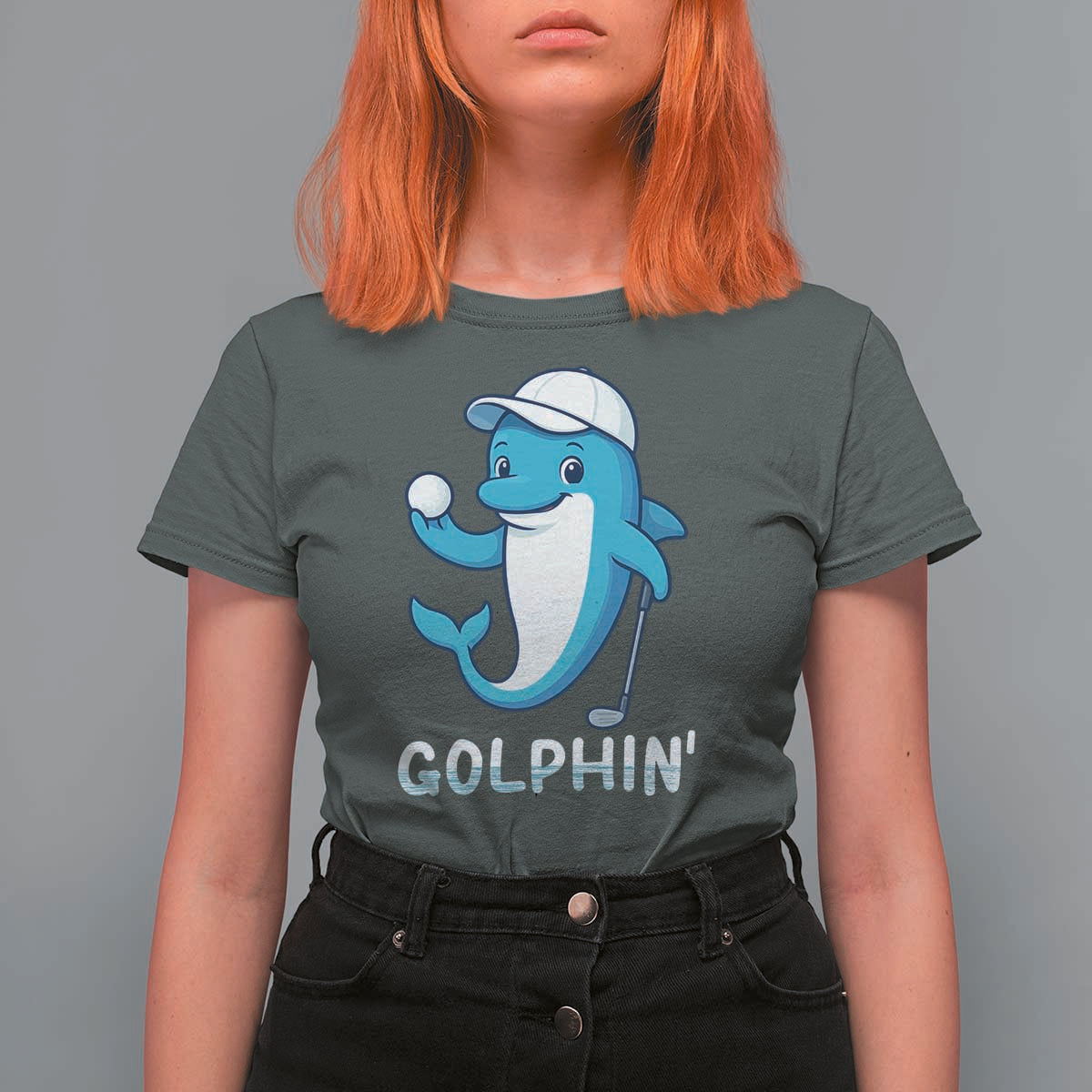 Golphin Dolphin Pun T Shirt For Women Funny Golf Gift - Wonder Print Shop