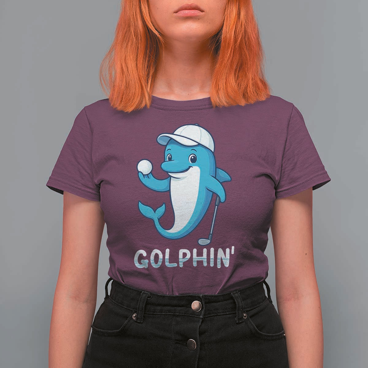 Golphin Dolphin Pun T Shirt For Women Funny Golf Gift - Wonder Print Shop