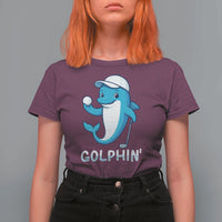 Golphin Dolphin Pun T Shirt For Women Funny Golf Gift - Wonder Print Shop