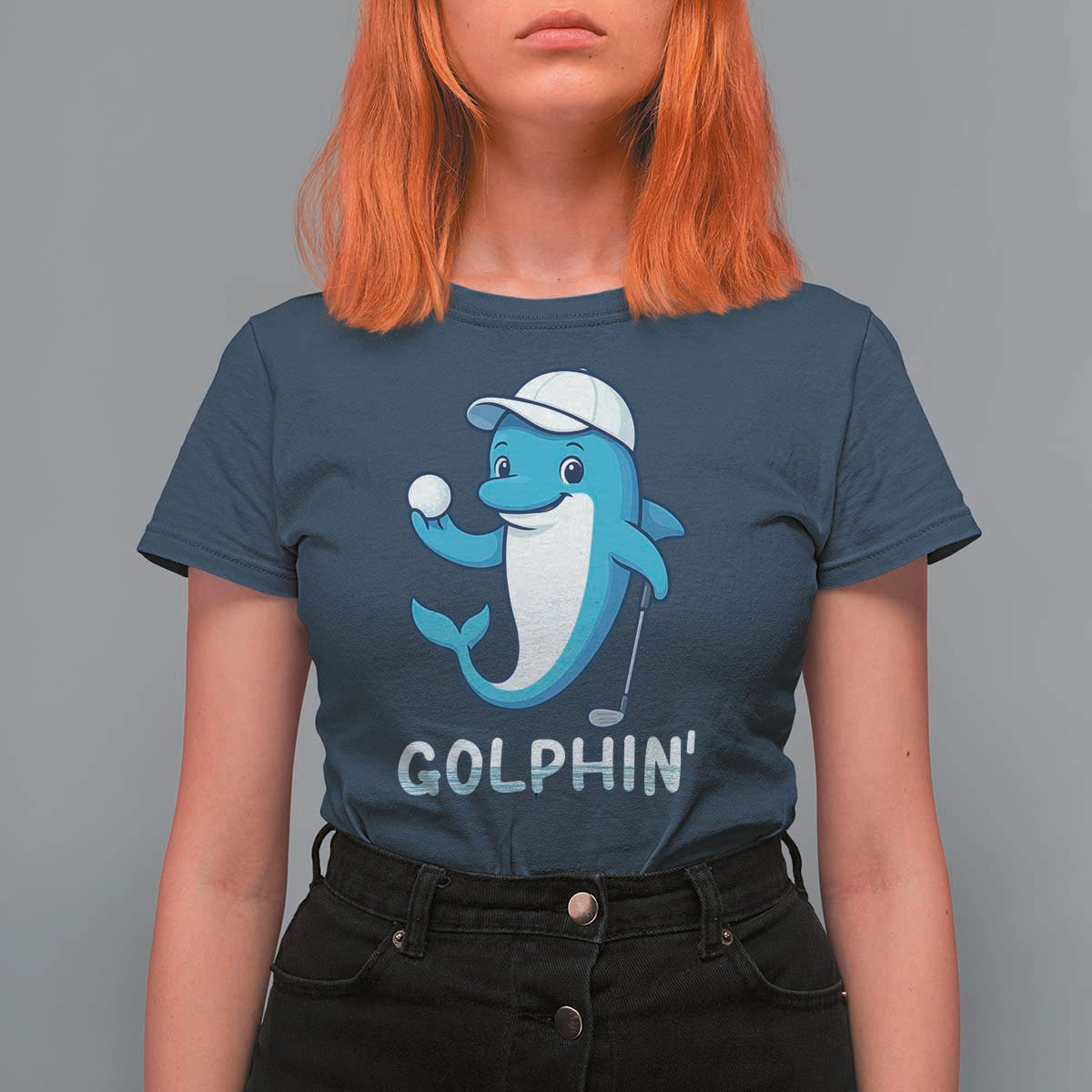 Golphin Dolphin Pun T Shirt For Women Funny Golf Gift - Wonder Print Shop