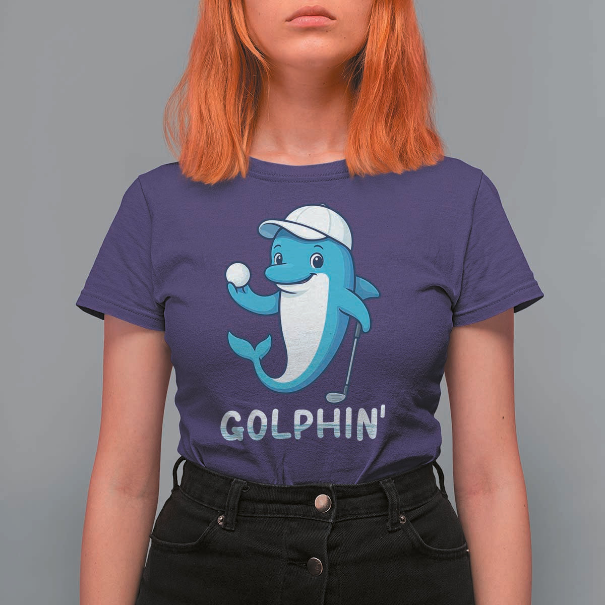 Golphin Dolphin Pun T Shirt For Women Funny Golf Gift - Wonder Print Shop