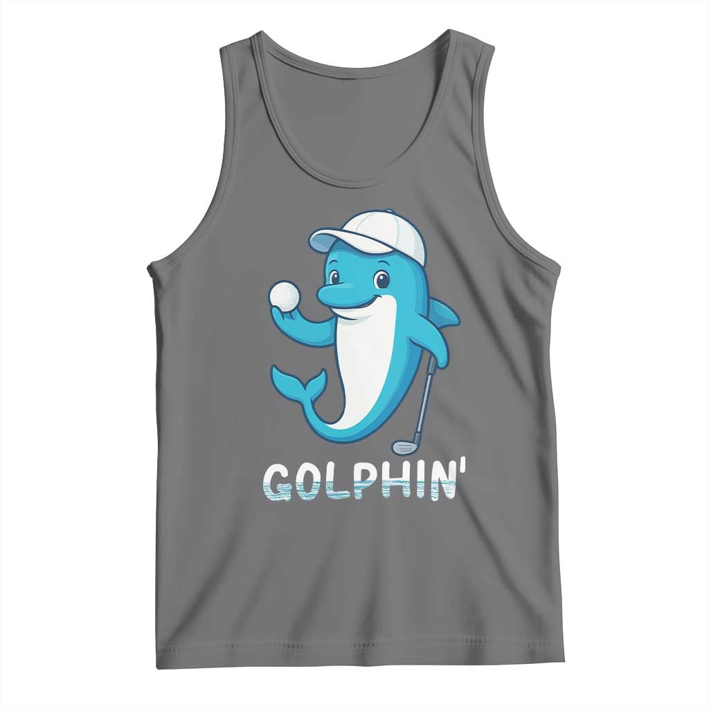 Golphin Dolphin Pun Tank Top Funny Golf Gift - Wonder Print Shop