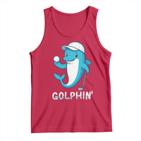 Golphin Dolphin Pun Tank Top Funny Golf Gift - Wonder Print Shop