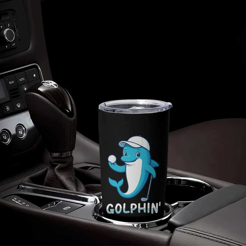 Golphin Dolphin Pun Tumbler Cup Funny Golf Gift - Wonder Print Shop
