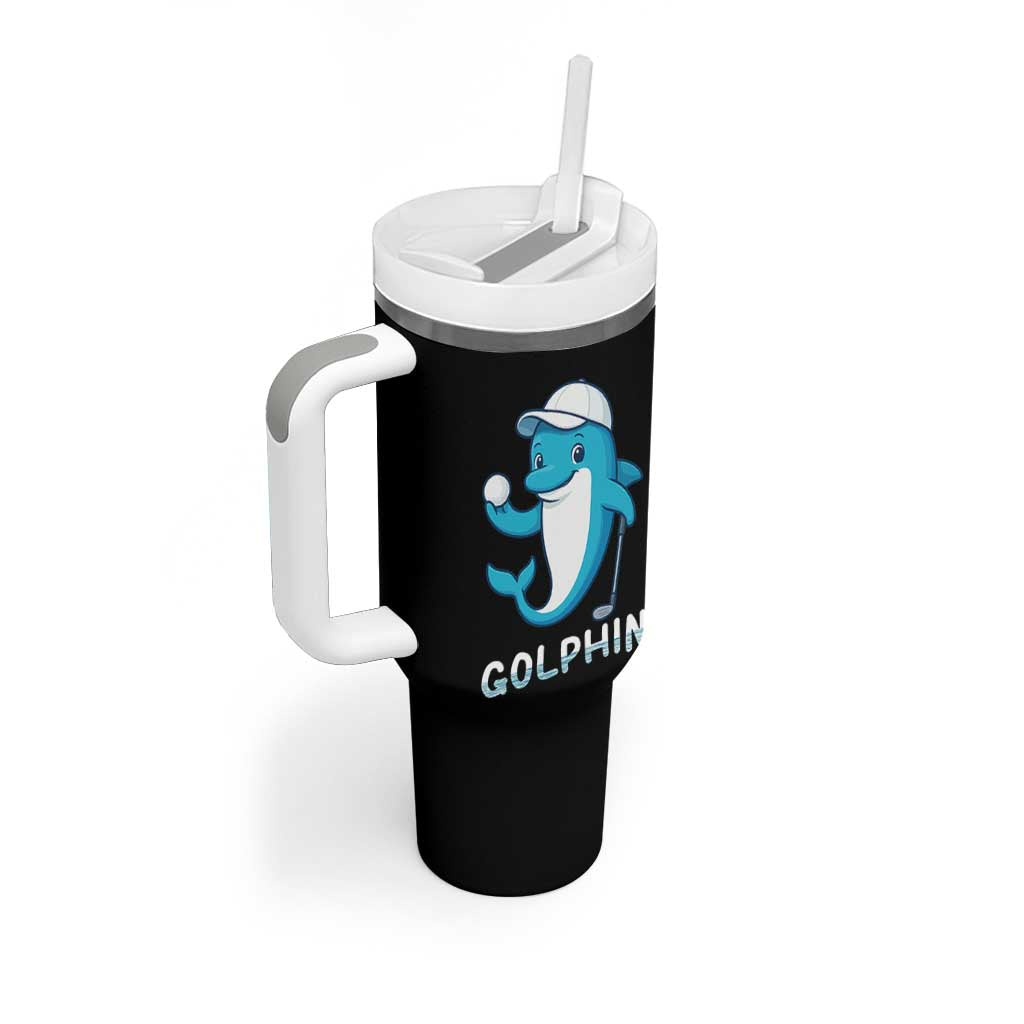 Golphin Dolphin Pun Tumbler With Handle Funny Golf Gift - Wonder Print Shop