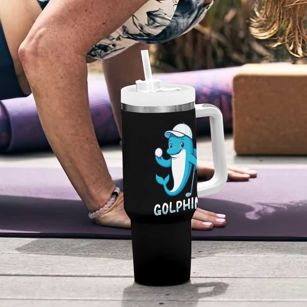 Golphin Dolphin Pun Tumbler With Handle Funny Golf Gift - Wonder Print Shop