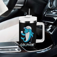 Golphin Dolphin Pun Tumbler With Handle Funny Golf Gift - Wonder Print Shop