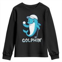 Golphin Dolphin Pun Youth Sweatshirt Funny Golf Gift - Wonder Print Shop