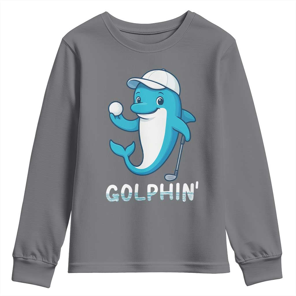 Golphin Dolphin Pun Youth Sweatshirt Funny Golf Gift - Wonder Print Shop