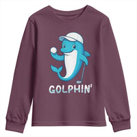 Golphin Dolphin Pun Youth Sweatshirt Funny Golf Gift - Wonder Print Shop
