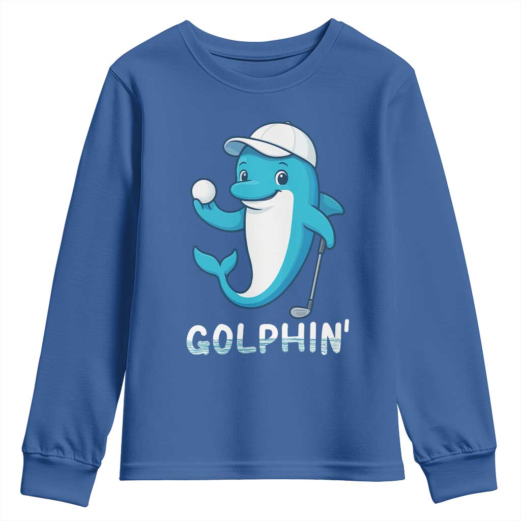 Golphin Dolphin Pun Youth Sweatshirt Funny Golf Gift - Wonder Print Shop