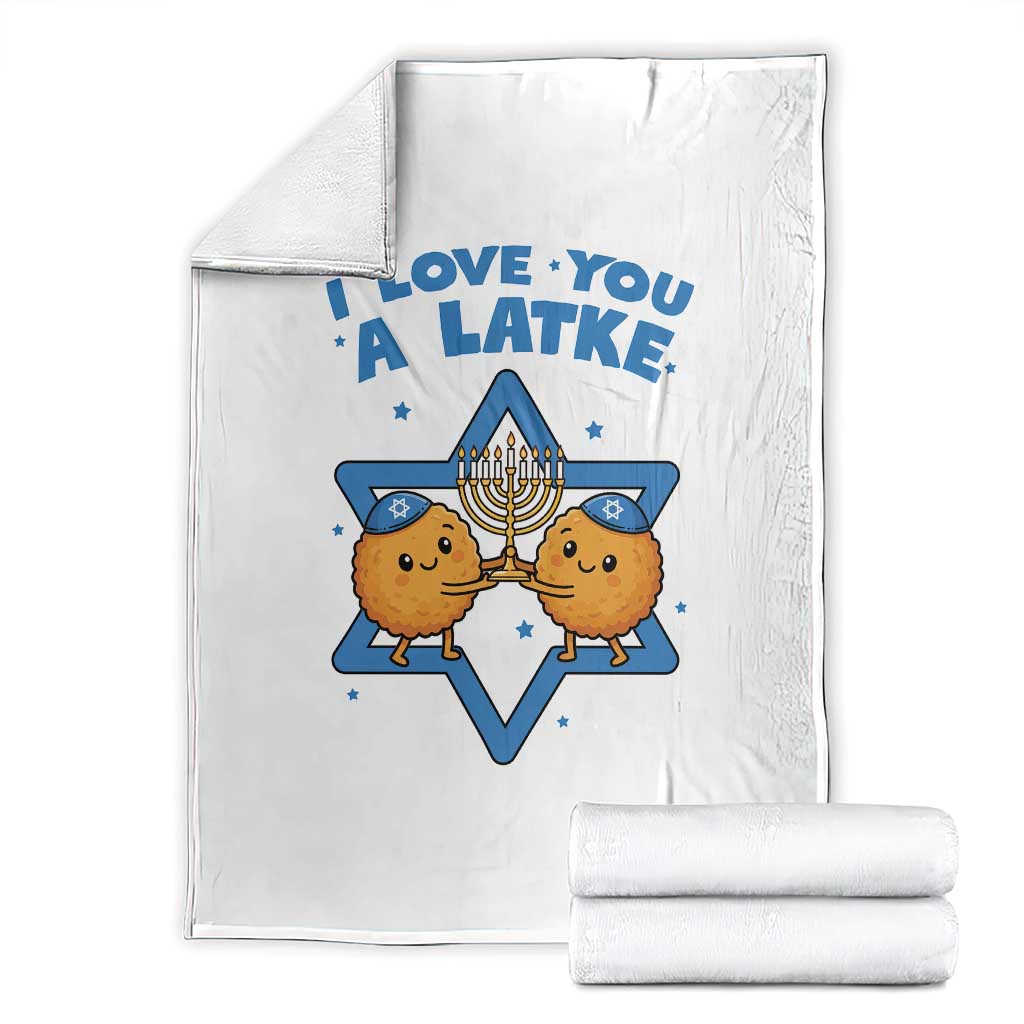 Funny Hanukkah Throw Blanket I Love You A Latke Gift - Wonder Print Shop