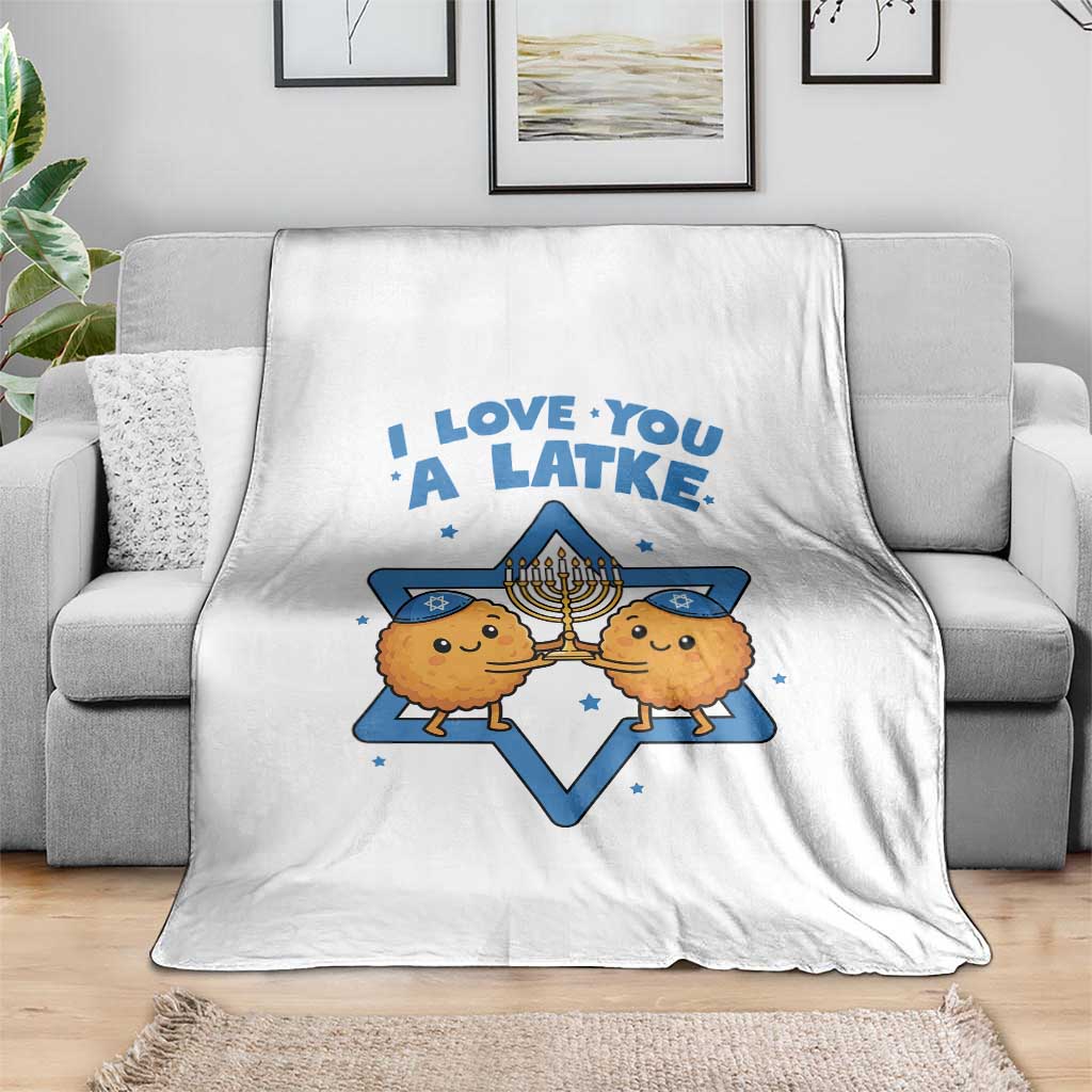 Funny Hanukkah Throw Blanket I Love You A Latke Gift - Wonder Print Shop
