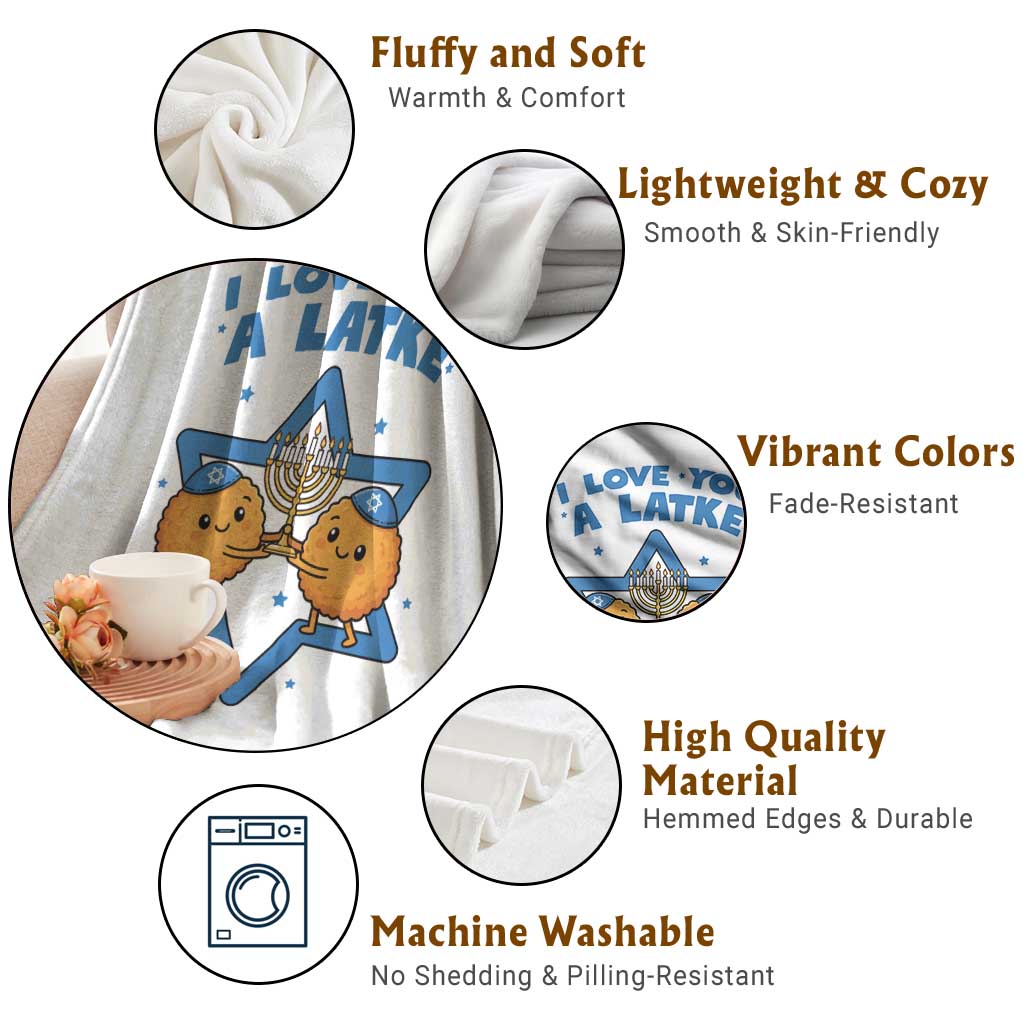 Funny Hanukkah Throw Blanket I Love You A Latke Gift - Wonder Print Shop