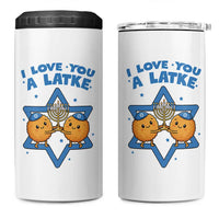 Funny Hanukkah 4 in 1 Can Cooler Tumbler I Love You A Latke Gift - Wonder Print Shop