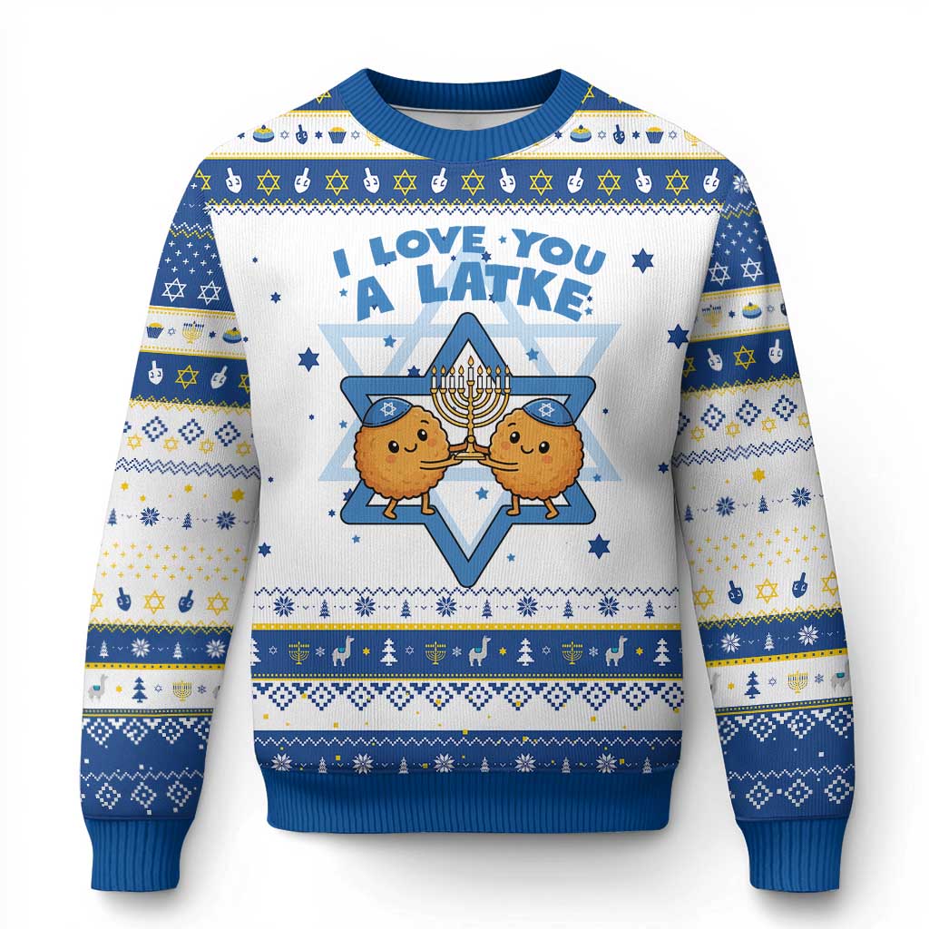 Funny Chanukkah Hanukkah Ugly Sweater I Love You A Latke Gift - Wonder Print Shop