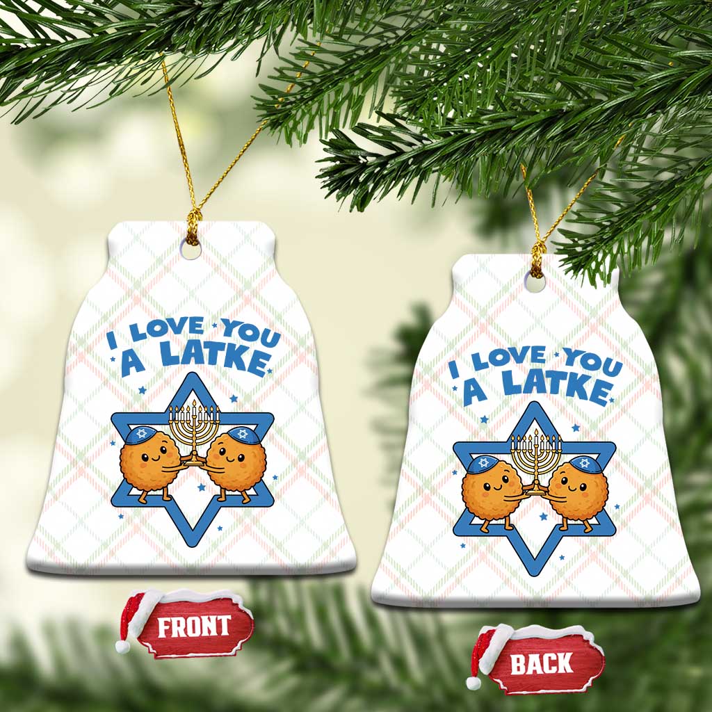 Funny Hanukkah Ceramic Ornament I Love You A Latke Gift - Wonder Print Shop