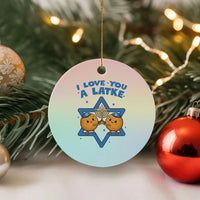 Funny Hanukkah Ceramic Ornament I Love You A Latke Gift - Wonder Print Shop