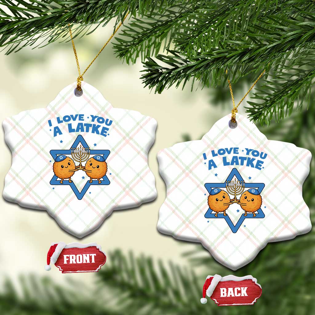 Funny Hanukkah Ceramic Ornament I Love You A Latke Gift - Wonder Print Shop