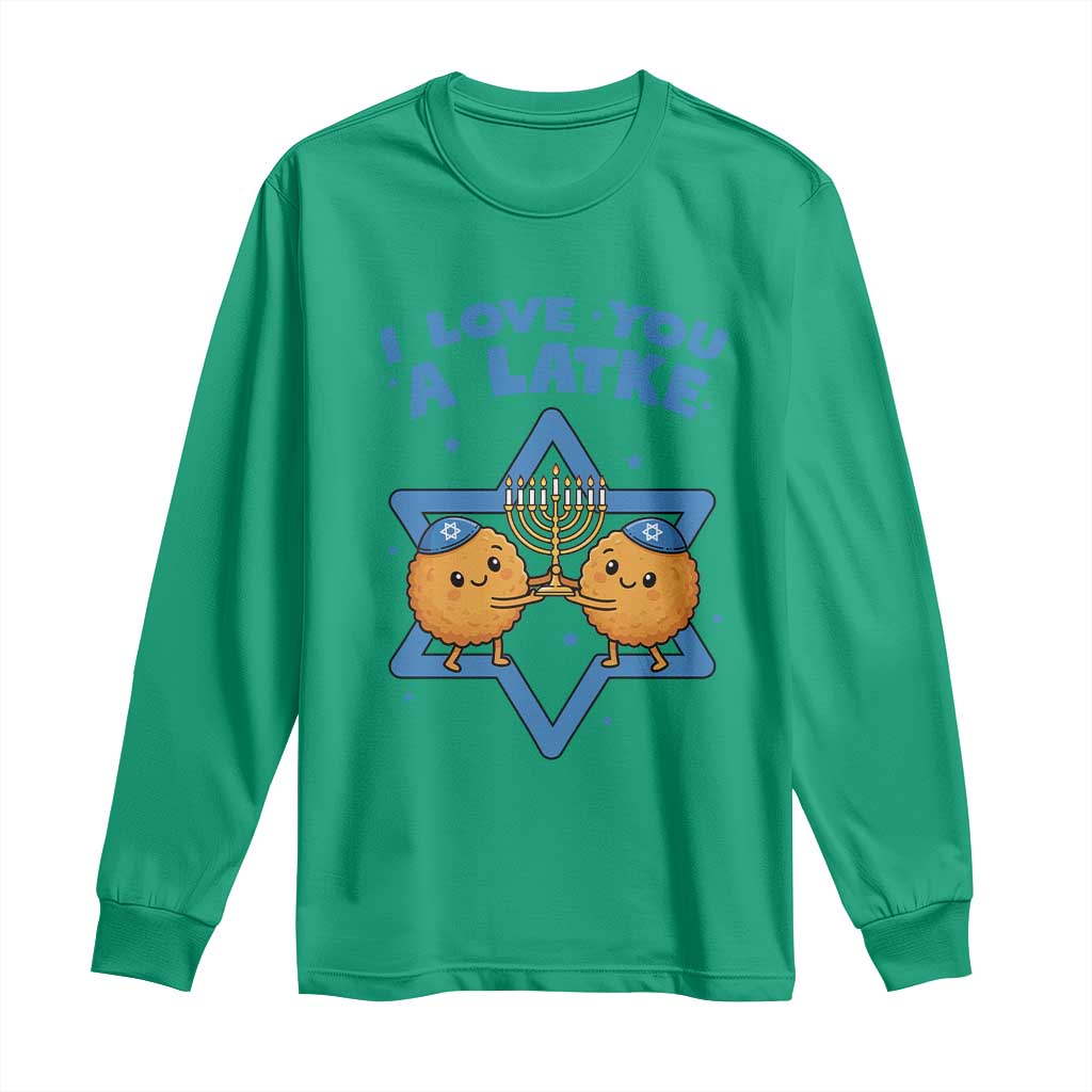 Funny Hanukkah Long Sleeve Shirt I Love You A Latke Gift - Wonder Print Shop