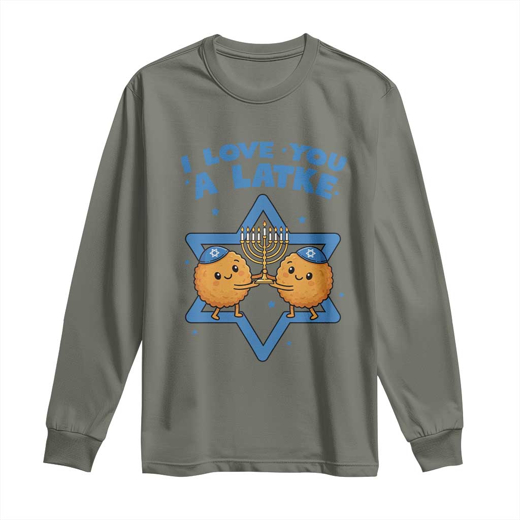 Funny Hanukkah Long Sleeve Shirt I Love You A Latke Gift - Wonder Print Shop