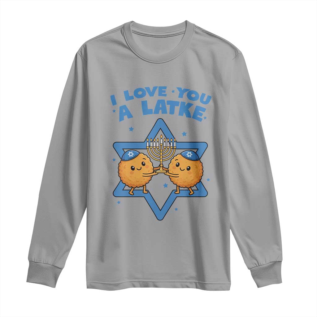 Funny Hanukkah Long Sleeve Shirt I Love You A Latke Gift - Wonder Print Shop