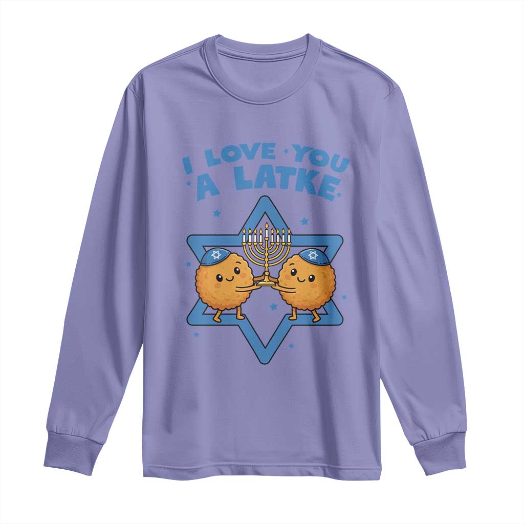 Funny Hanukkah Long Sleeve Shirt I Love You A Latke Gift - Wonder Print Shop