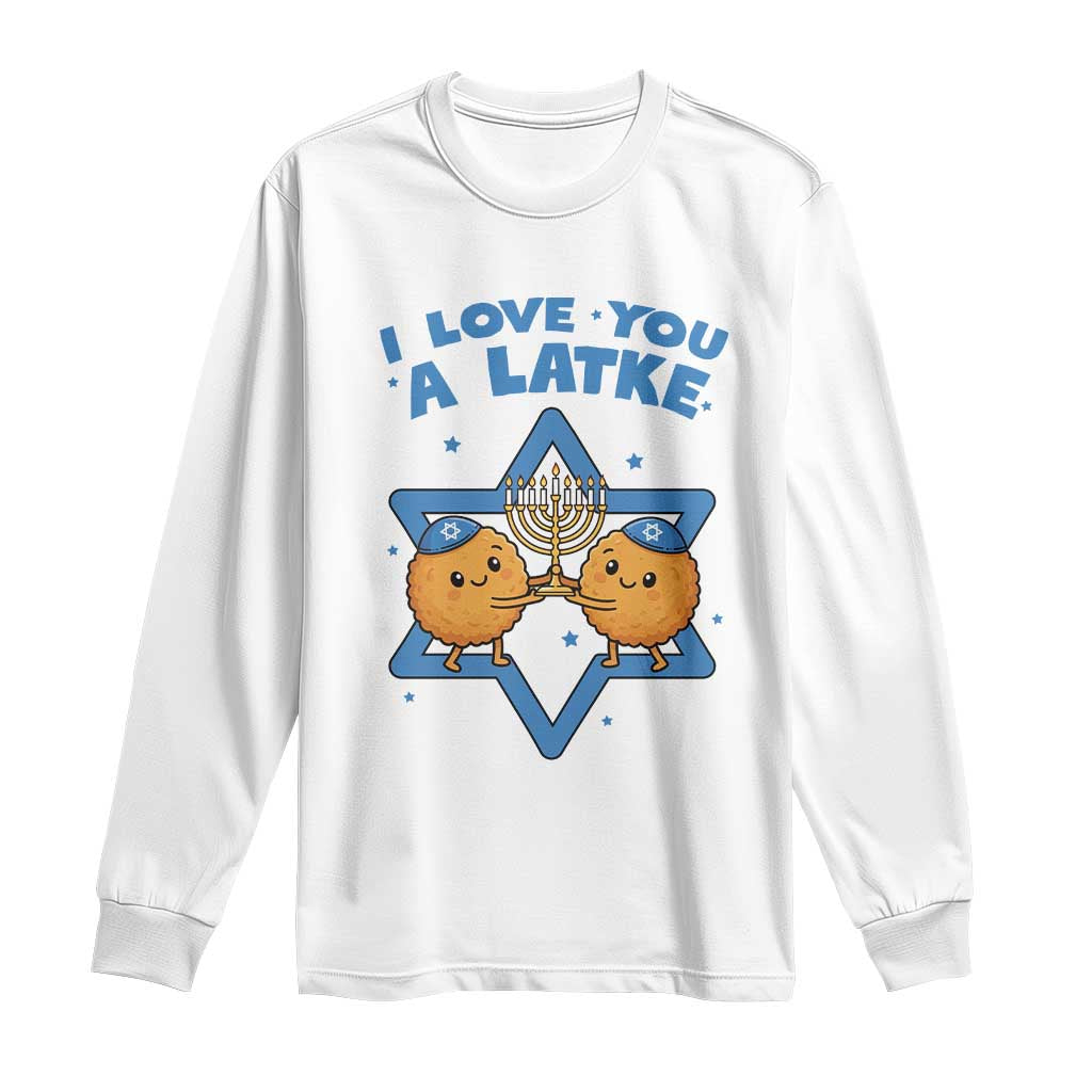 Funny Hanukkah Long Sleeve Shirt I Love You A Latke Gift - Wonder Print Shop