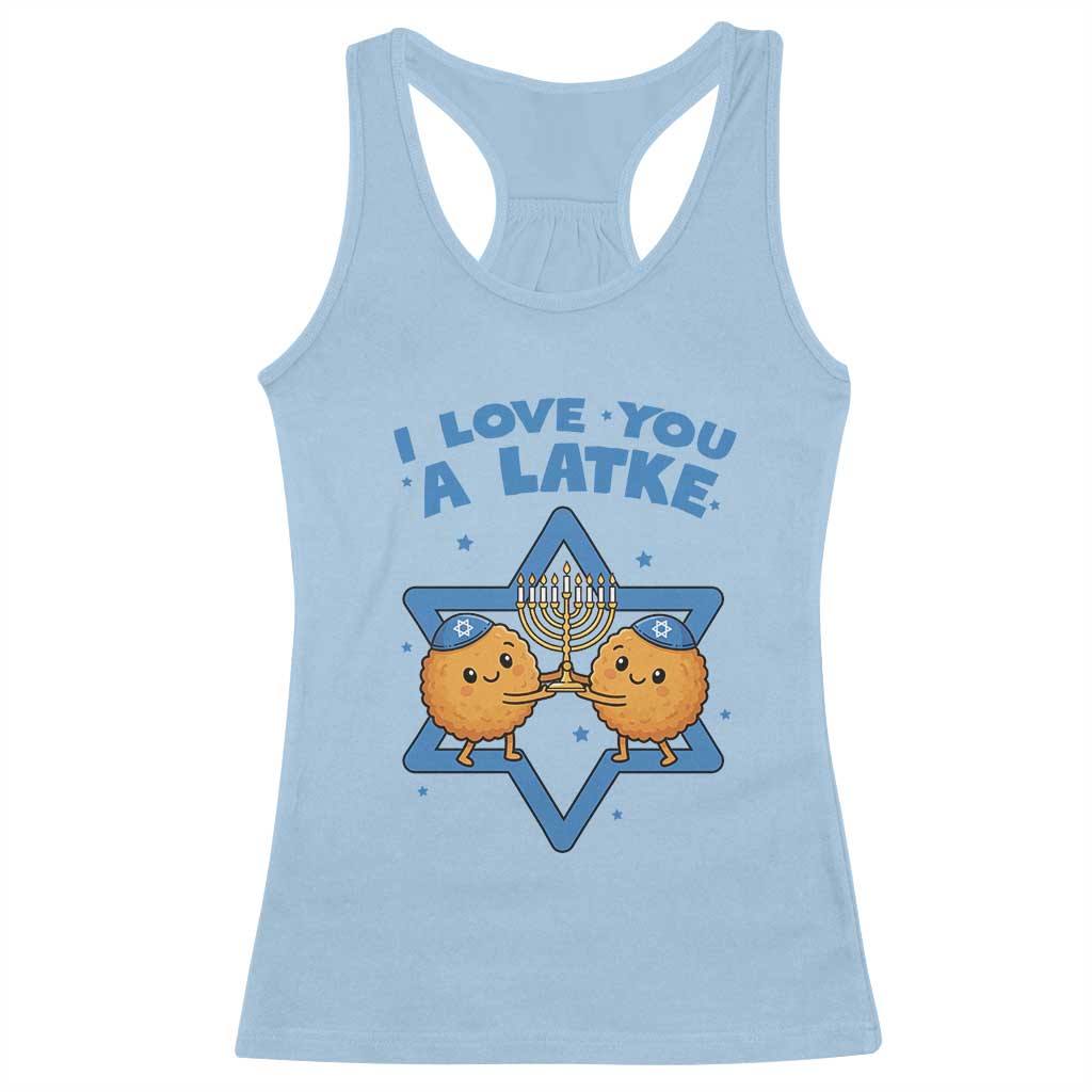Funny Hanukkah Racerback Tank Top I Love You A Latke Gift - Wonder Print Shop