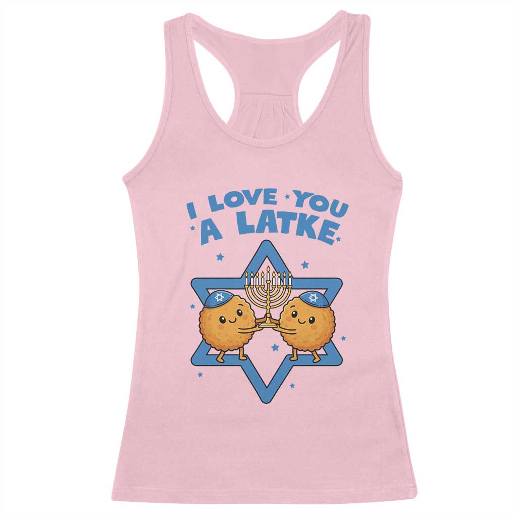 Funny Hanukkah Racerback Tank Top I Love You A Latke Gift - Wonder Print Shop