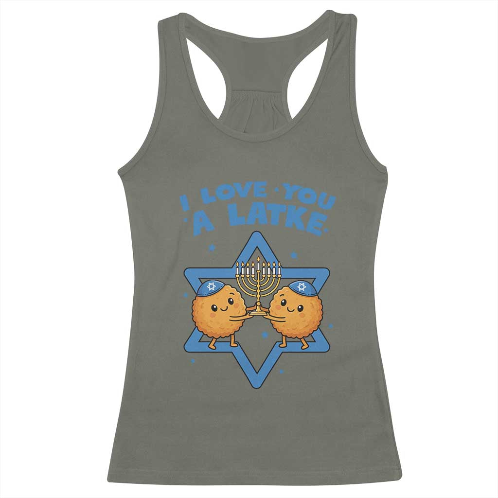 Funny Hanukkah Racerback Tank Top I Love You A Latke Gift - Wonder Print Shop