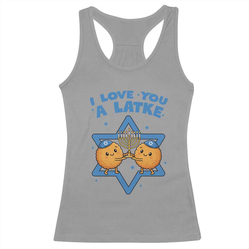 Funny Hanukkah Racerback Tank Top I Love You A Latke Gift - Wonder Print Shop