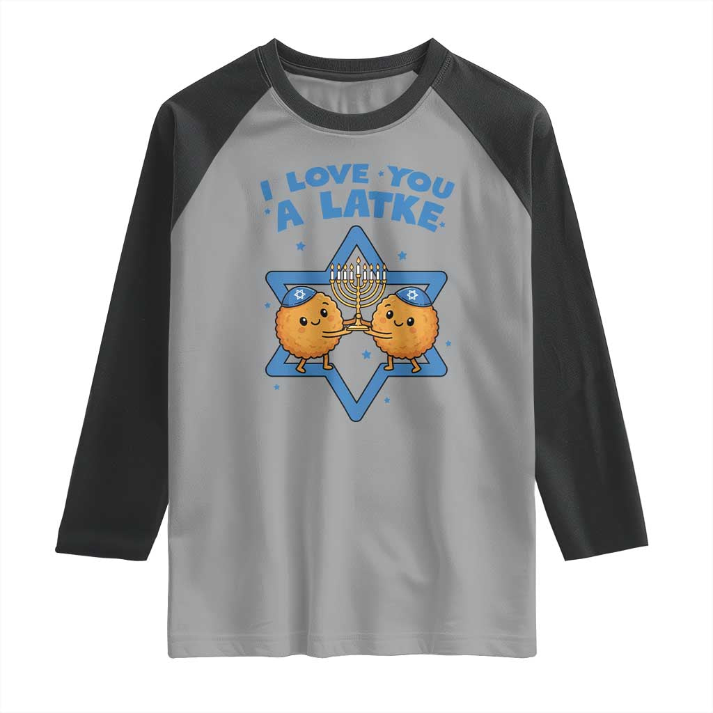 Funny Hanukkah Raglan Shirt I Love You A Latke Gift - Wonder Print Shop