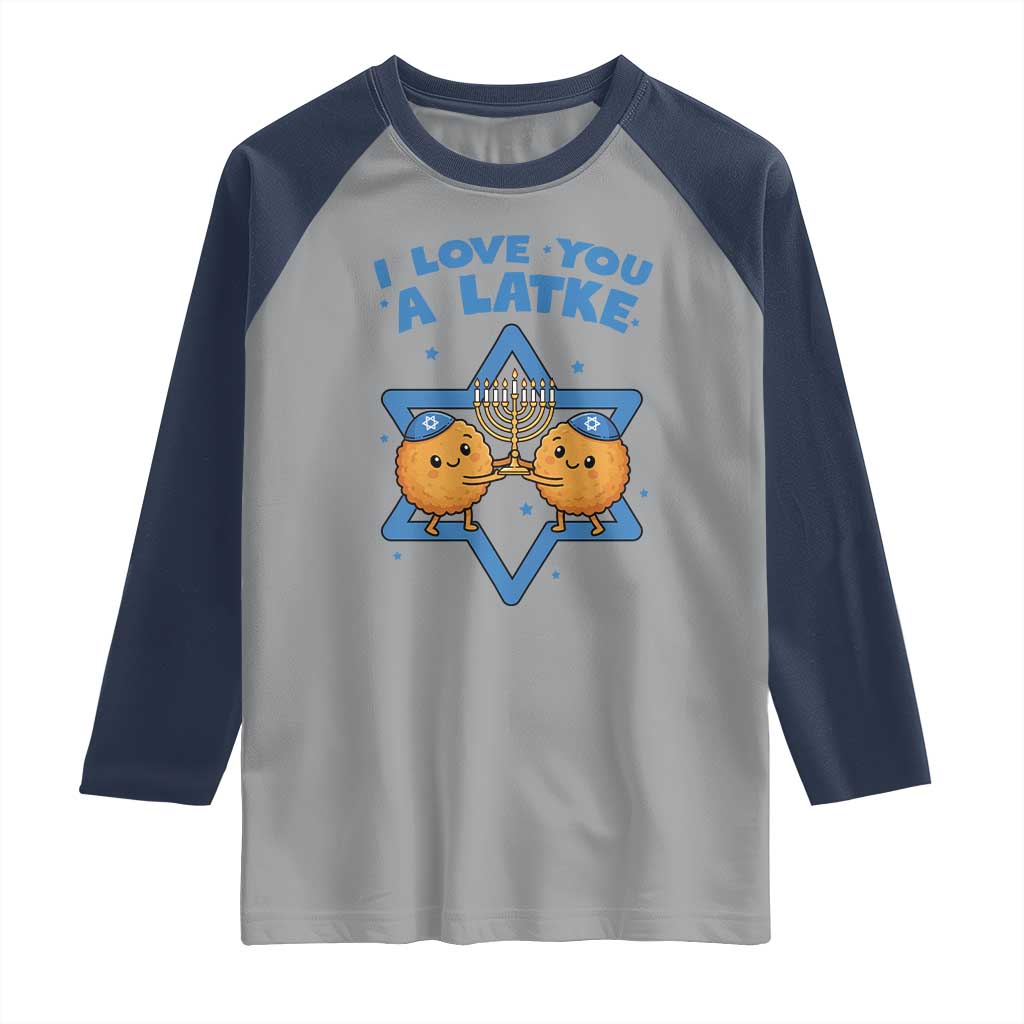 Funny Hanukkah Raglan Shirt I Love You A Latke Gift - Wonder Print Shop