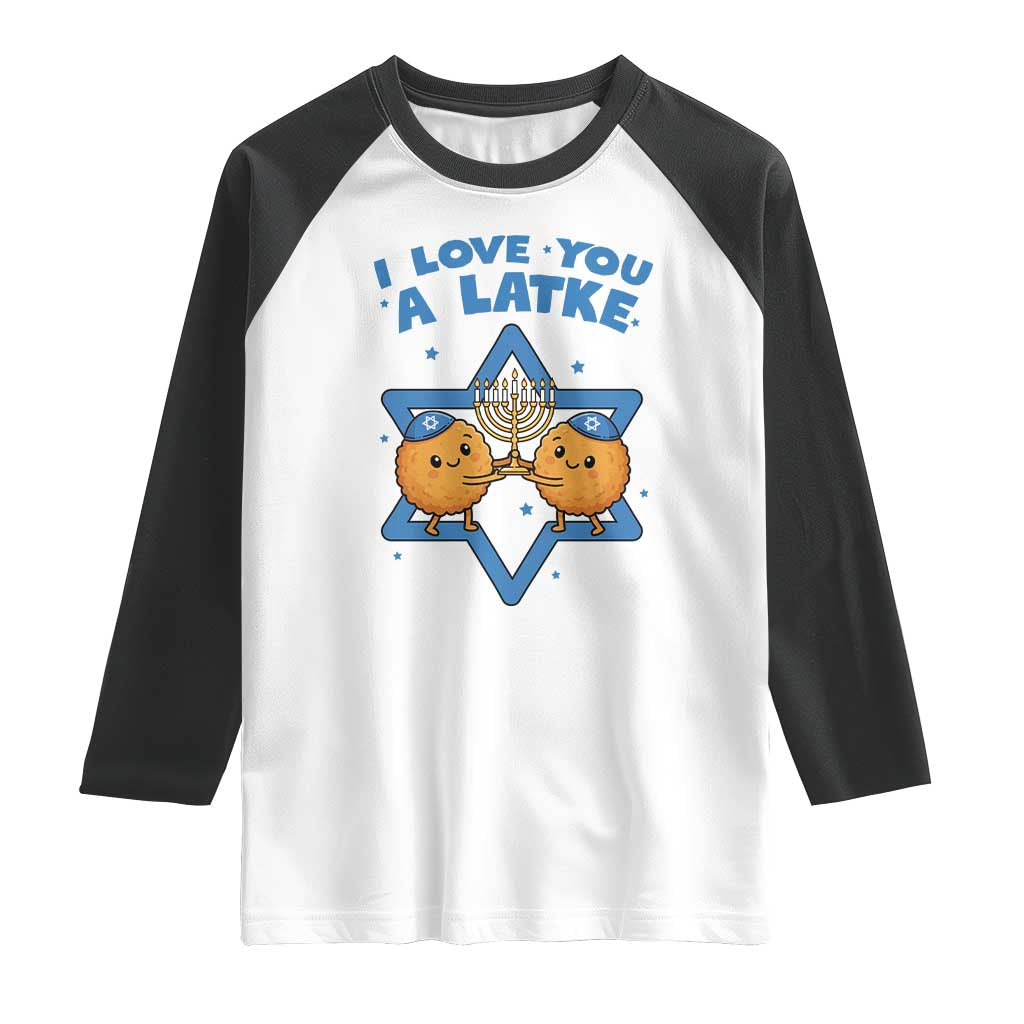 Funny Hanukkah Raglan Shirt I Love You A Latke Gift - Wonder Print Shop