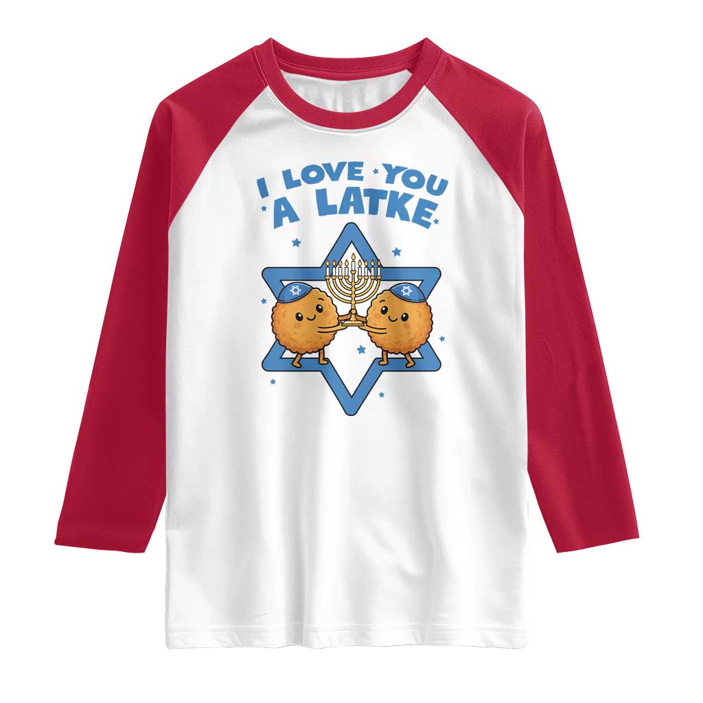 Funny Hanukkah Raglan Shirt I Love You A Latke Gift - Wonder Print Shop