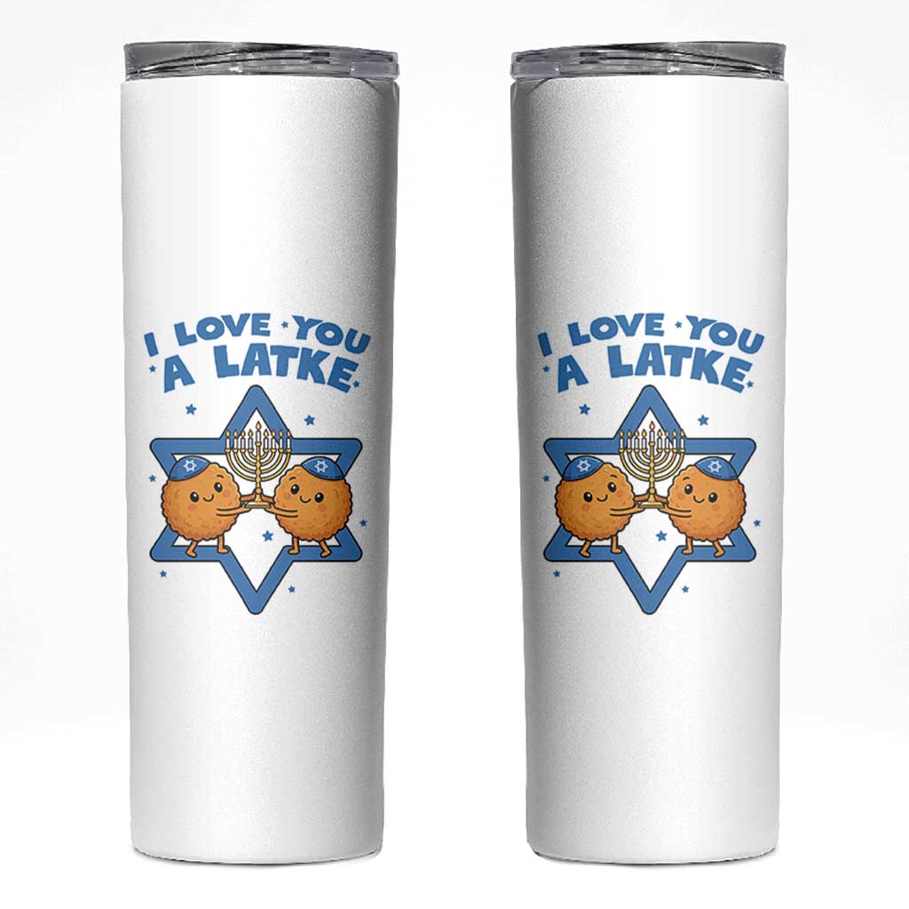 Funny Hanukkah Skinny Tumbler I Love You A Latke Gift - Wonder Print Shop