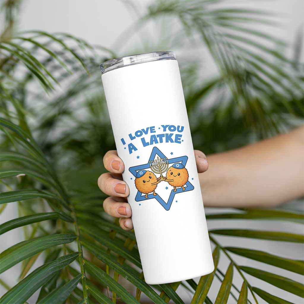 Funny Hanukkah Skinny Tumbler I Love You A Latke Gift - Wonder Print Shop