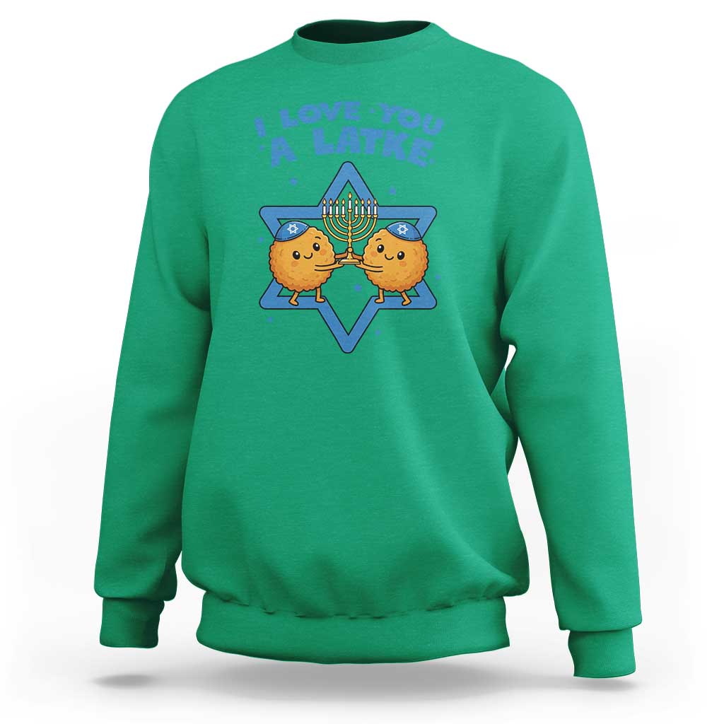 Funny Hanukkah Sweatshirt I Love You A Latke Gift - Wonder Print Shop