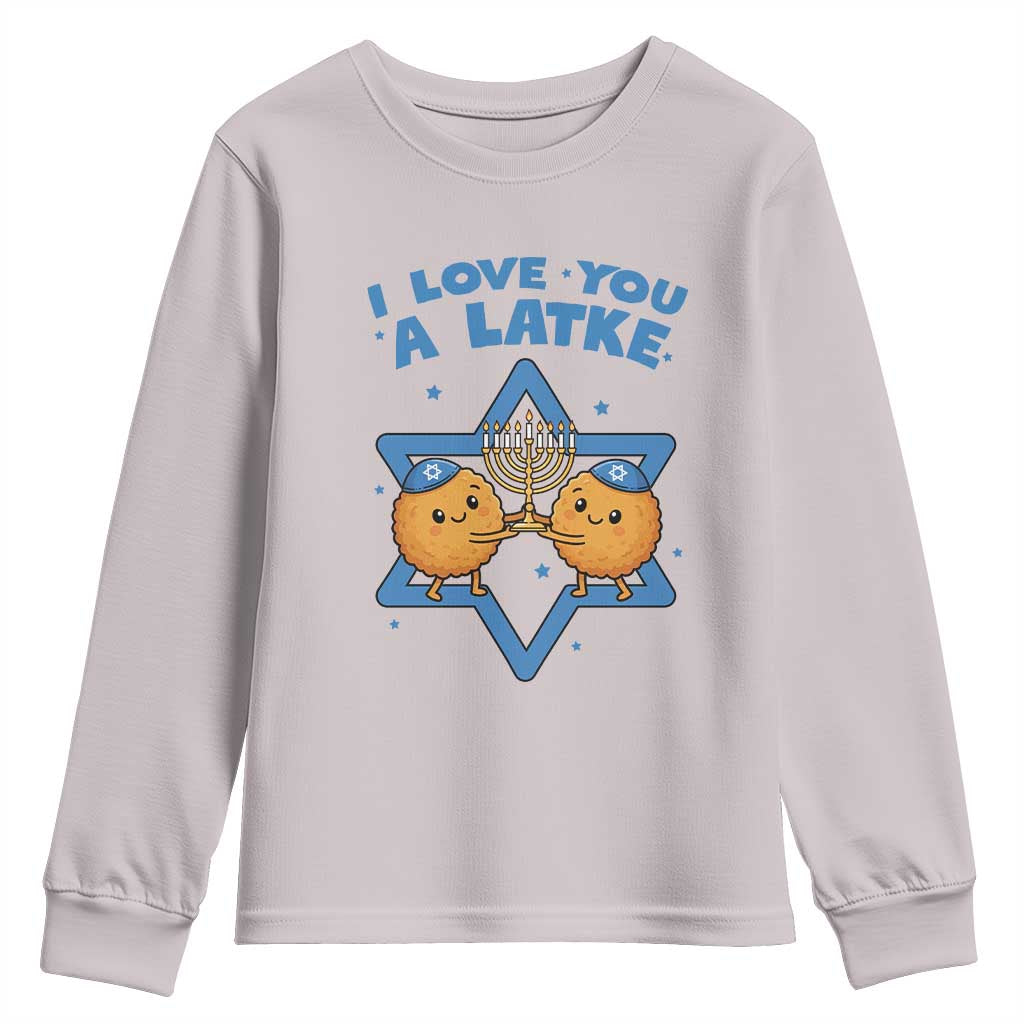 Funny Hanukkah Youth Sweatshirt I Love You A Latke Gift - Wonder Print Shop