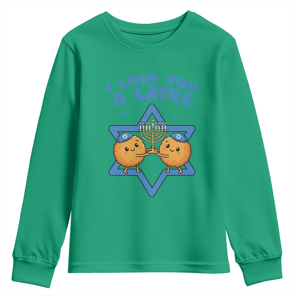 Funny Hanukkah Youth Sweatshirt I Love You A Latke Gift - Wonder Print Shop