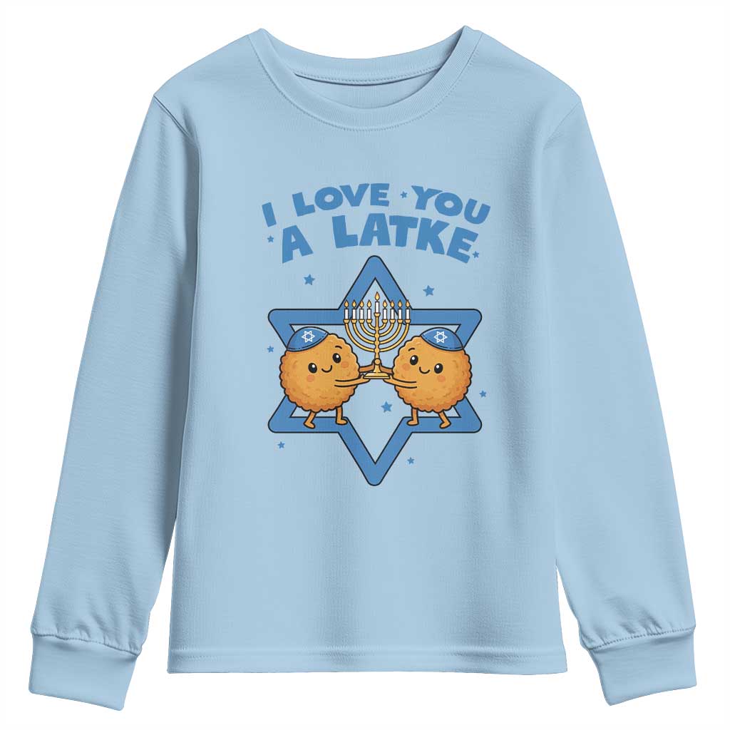 Funny Hanukkah Youth Sweatshirt I Love You A Latke Gift - Wonder Print Shop