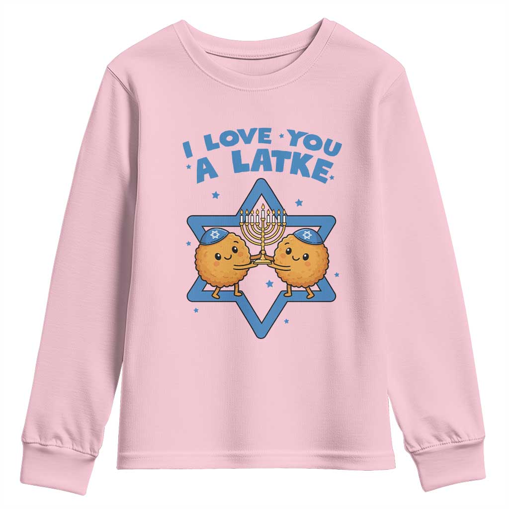 Funny Hanukkah Youth Sweatshirt I Love You A Latke Gift - Wonder Print Shop