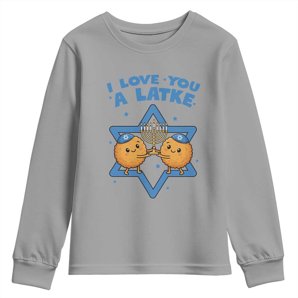 Funny Hanukkah Youth Sweatshirt I Love You A Latke Gift - Wonder Print Shop