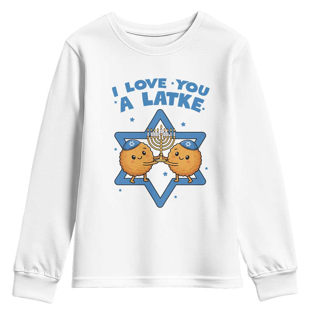 Funny Hanukkah Youth Sweatshirt I Love You A Latke Gift - Wonder Print Shop