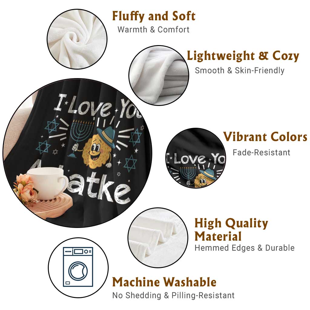 I Love You A Latke Throw Blanket Funny Hanukkah Gift For Latke Lover - Wonder Print Shop