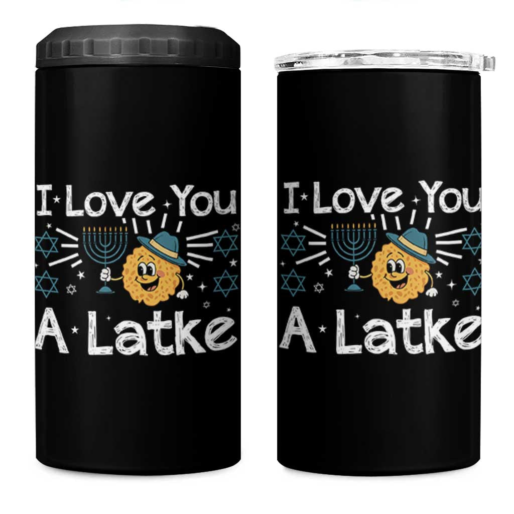 I Love You A Latke 4 in 1 Can Cooler Tumbler Funny Hanukkah Gift For Latke Lover - Wonder Print Shop