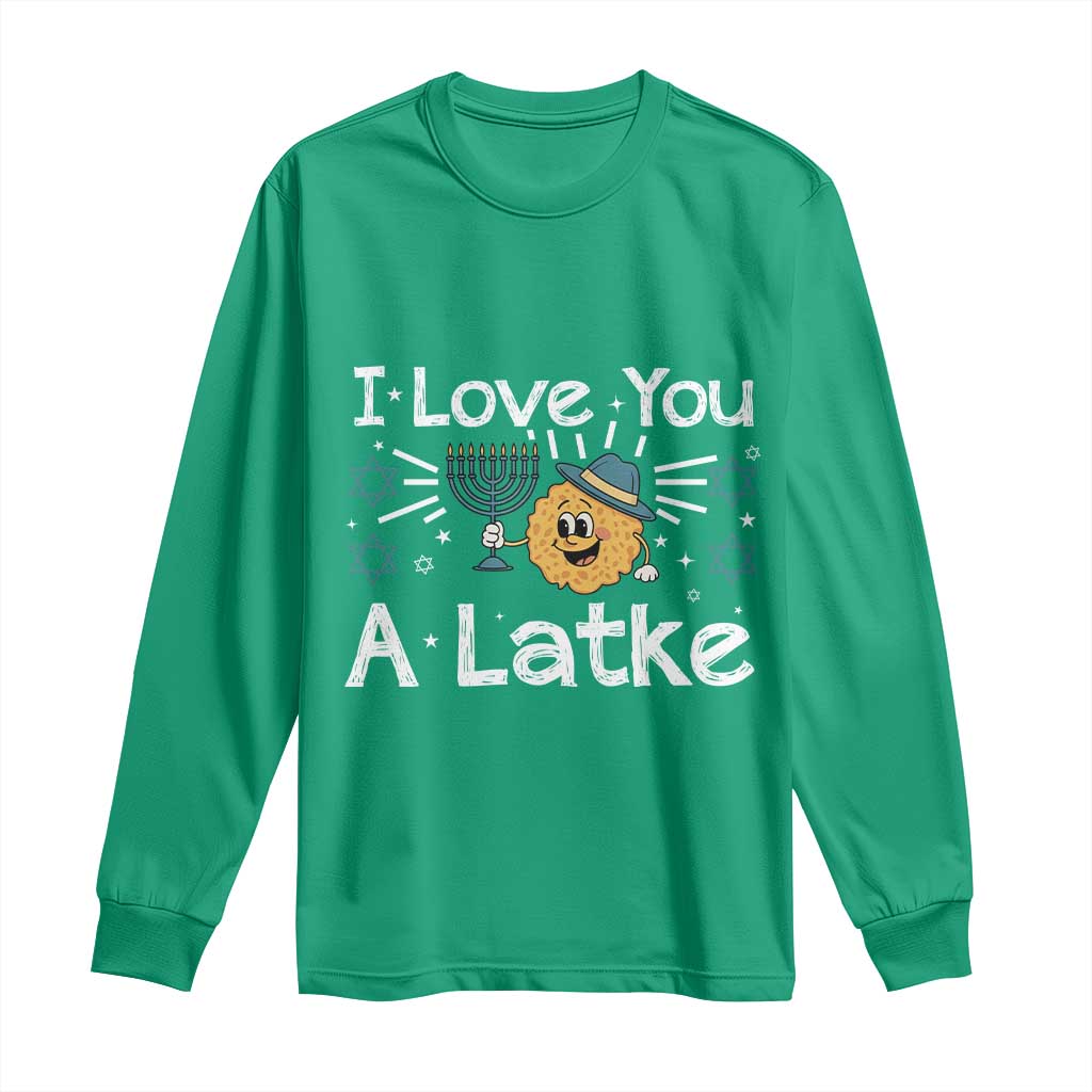 I Love You A Latke Long Sleeve Shirt Funny Hanukkah Gift For Latke Lover - Wonder Print Shop