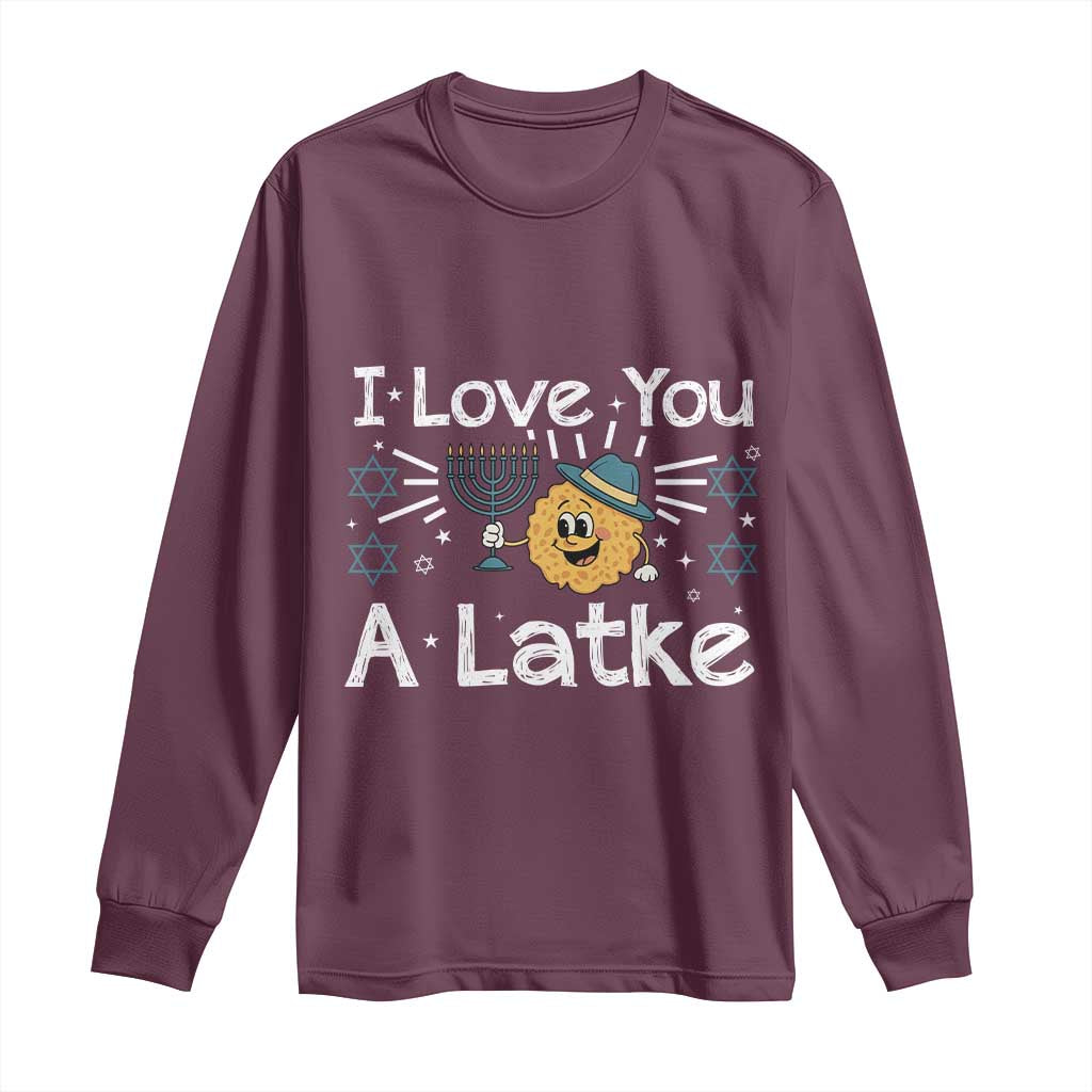 I Love You A Latke Long Sleeve Shirt Funny Hanukkah Gift For Latke Lover - Wonder Print Shop