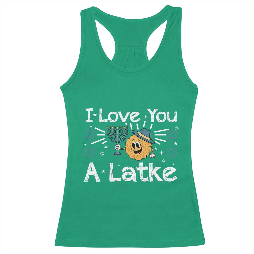 I Love You A Latke Racerback Tank Top Funny Hanukkah Gift For Latke Lover - Wonder Print Shop